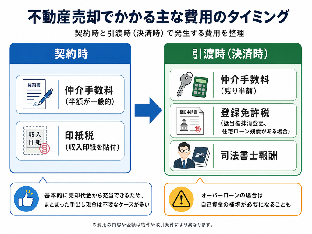 契約時と引き渡し時で発生する費用